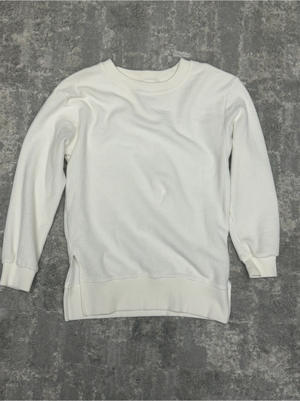 Kids' White Thermal Crewneck Sweater Top